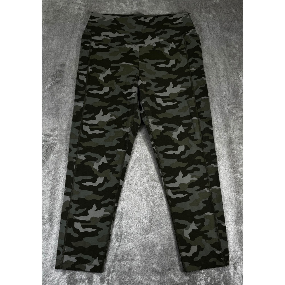 PINK Victoria's Secret Ultimate Leggings Womens XL Green Camo Yoga Pockets